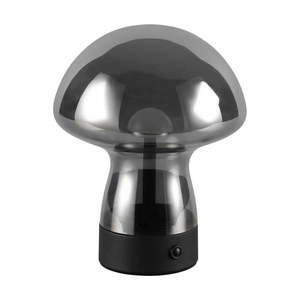 Sivá LED stolová lampa so skleneným tienidlom (výška 18 cm) Dooley – Reality vyobraziť