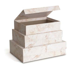 Béžové kartónové úložné boxy v súprave 3 ks s vekom 42, 5x29, 5x13 cm Kian Paper Laminate – Bigso vyobraziť