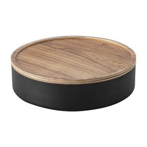 Čierny kovový úložný box s vekom ø 22x6 cm Rin – YAMAZAKI vyobraziť