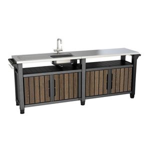 Záhradná kuchyňa v dekore orecha 237x52 cm Unity Chef – Keter vyobraziť