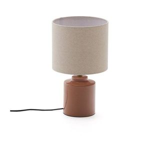 Stolová lampa v lososovej farbe s textilným tienidlom (výška 40 cm) Daeli – Kave Home vyobraziť