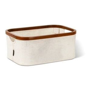 Krémový látkový úložný box 38x26x16 cm Bamboo/Linen – Bigso vyobraziť