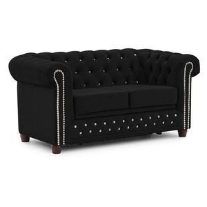 Čierna zamatová rozkladacia pohovka 148 cm York Blik – Ropez vyobraziť