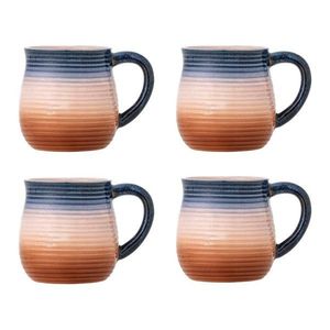 Modré/oranžové keramické hrnčeky v súprave 4 ks 200 ml Tatum – Bloomingville vyobraziť