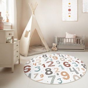 Prateľný detský hrací koberec ø120 cm Happy Numbers – Mila Home vyobraziť