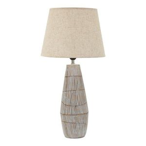 Krémová stolová lampa s textilným tienidlom (výška 69, 5 cm) Hanoi – Mauro Ferretti vyobraziť