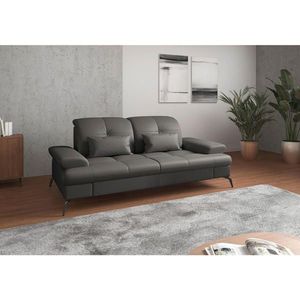 Sit & More TROJMIESTNA POHOVKA, antracitová, kombinácia pravá koža/látka vyobraziť