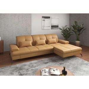 Sit & More ROHOVÁ SEDAČKA, textil, koža, kari žltá vyobraziť
