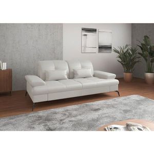 Sit & More 2, 5-MIESTNA POHOVKA, biela, kombinácia pravá koža/látka vyobraziť