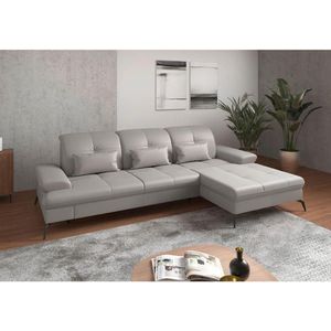 Sit & More ROHOVÁ SEDAČKA, koža, svetlosivá vyobraziť