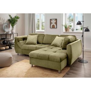 Livetastic ROZKLADACIA ROHOVÁ SEDAČKA, textil, zelená vyobraziť