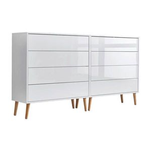 MID.YOU ŠIROKÁ KOMODA, biela, biela s vysokým leskom, 158/86/33 cm vyobraziť