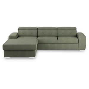 MID.YOU ROZKLADACIA ROHOVÁ SEDAČKA, textil, olivovozelená vyobraziť