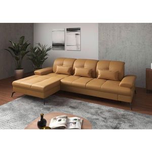 Sit & More ROHOVÁ SEDAČKA, textil, koža, kari žltá vyobraziť