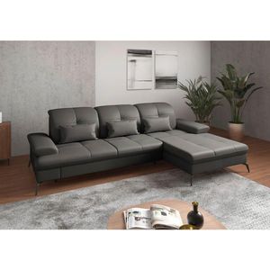 Sit & More ROHOVÁ SEDAČKA, koža, antracitová vyobraziť