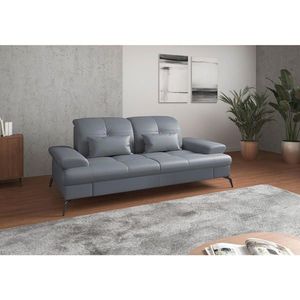 Sit & More TROJMIESTNA POHOVKA, sivomodrá, pravá koža vyobraziť
