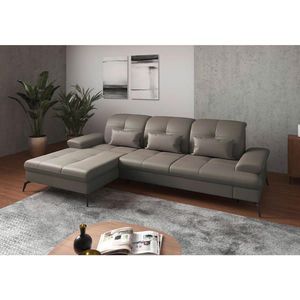 Sit & More ROHOVÁ SEDAČKA, textil, koža, sivá vyobraziť