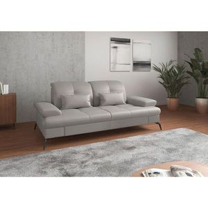 Sit & More 2, 5-MIESTNA POHOVKA, svetlosivá, kombinácia pravá koža/látka vyobraziť