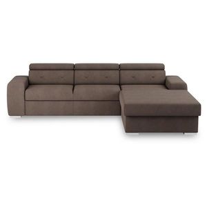 MID.YOU ROZKLADACIA ROHOVÁ SEDAČKA, textil, hnedá vyobraziť