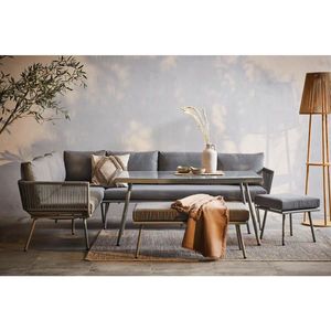 Ambia Garden JEDÁLENSKÁ TERASOVÁ SÚPRAVA 5-dielne, sklo, textil, kov vyobraziť
