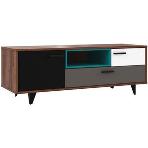 Carryhome SKRINKA POD TV, sivá, zelená, čierna, biela, farba duba, 155/54/52 cm vyobraziť