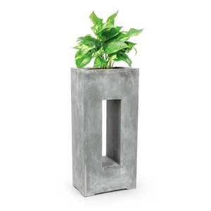 Blumfeldt Airflor, kvetináč, 45 x 100 x 27 cm, sklolaminát, do interiéru aj exteriéru, svetlosivý vyobraziť
