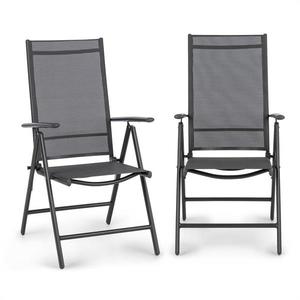 Blumfeldt Almeria, skladacie stoličky, 2 ks, 56, 5 x 107 x 68 cm, ComfortMesh, antracitová vyobraziť