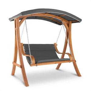 Blumfeldt Tahiti, záhradná hojdačka, slnečná strieška, 110 cm, 2 sedadlá, masív, sivá vyobraziť