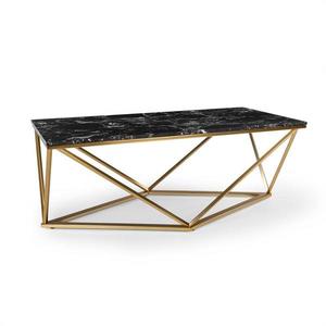 Besoa Black Onyx I, konferenčný stolík, 110 x 42, 5 x 55 cm (Š x V x H), mramorový vzhľad, zlatý/čierny vyobraziť