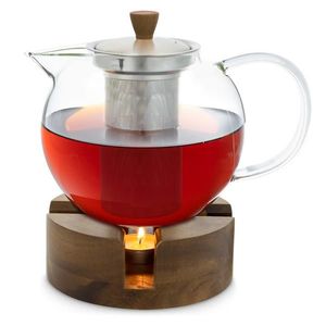 Klarstein Sencha, dizajnová kanvica na čaj, 1, 3 l, s dreveným ohrievačom Oolong, vkladacie sitko vyobraziť