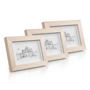 Casa Chic Edinburgh, rámy na obrázky, sada 3 rámov, obdĺžnikové, fotky 14 x 9 cm, pasparta, drevo vyobraziť