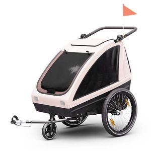 KLARFIT GoKiddo, príves na bicykel, príves/kočík, skladací, integrované brzdy, rastúci, pre 2 deti vyobraziť