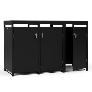 Blumfeldt BinSafe, box na odpadky, 3 odpadkové koše, 240 l, uzamykateľný, pozinkovaná oceľ odolná voči poveternostným vplyvom, výsadbová strecha vyobraziť