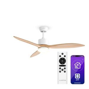 Klarstein SkyBreeze inteligentný stropný ventilátor so svetlom | 132 cm | 27 W | Tichý | LED | Drevo vyobraziť