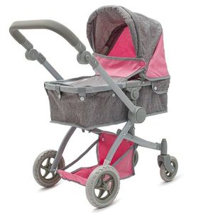 Baby Mix Kočík pre bábiky 2v1 Sophie ružovo-sivá, 63, 5 x 37 x 63, 5 cm vyobraziť