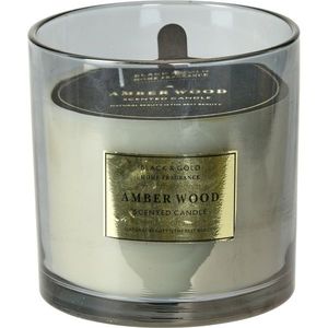 Sviečka v skle Black & Gold, Amber wood, 870 g vyobraziť