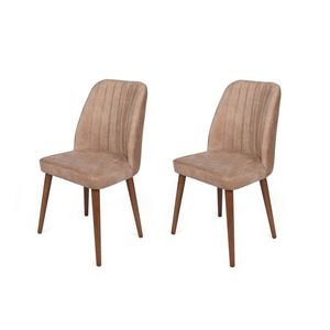 Súprava jedálenských stoličiek Alfa Beige and Walnut, 2 ks vyobraziť