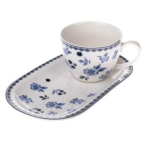 Porcelánový hrnček s podnosom Floral, 365 ml vyobraziť