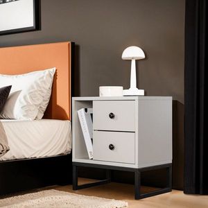 Nočný stolík Glimmer - Grey, Black vyobraziť