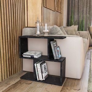 Príručný stolík / Odkladací stolík Life - Black, Marble vyobraziť