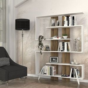 Knižnica Rain - White, Walnut vyobraziť
