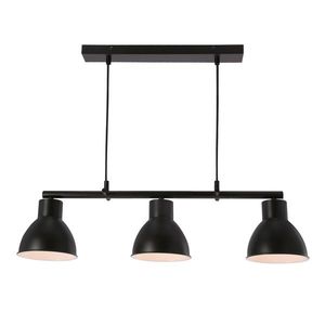 INEZZ 3x60W E27 čierna závesná lampa, moderné stropné svietidlo s tromi tienidlami do obývačky, jedálne alebo kuchyne, v loftovom a industriálnom štýle vyobraziť