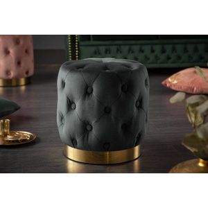 Chesterfield taburet ZETHOS Dekorhome Čierna vyobraziť