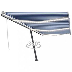 Ručne zaťahovacia markíza s LED svetlom 350x250 cm Dekorhome Antracit vyobraziť