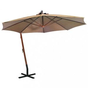 Závesný slnečník s drevenou tyčou Ø 350 cm Dekorhome vyobraziť