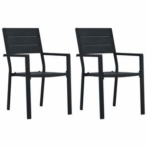 Záhradné stoličky 2 ks HDPE drevený vzhľad Dekorhome vyobraziť