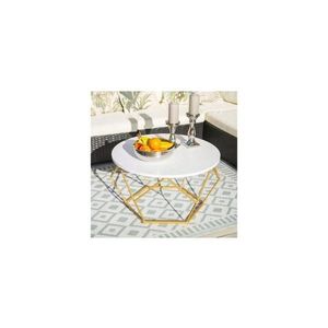 HowHomely Konferenčný stolík DIAMOND 40x70 cm zlatá/biela 10-1562-70-GW-MDF vyobraziť