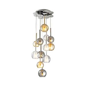 Luster na lanku MUSCAT 12xE14/40W/230V dymová/zlatá/číra 414LRC1294 vyobraziť