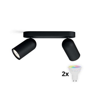 Philips - stmievateľné LED RGBW bodové svietidlo PONGEE 2xGU10/4, 8W/230V čierne + diaľkové ovládanie P2053+2xAI2362 vyobraziť