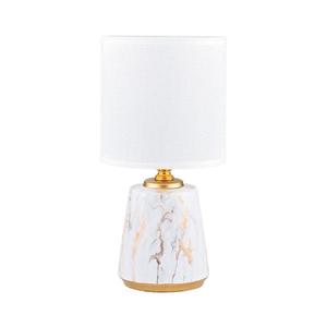 Zuma Line HS8605-WH - Stolná lampa 1xE14/40W/230V biela/zlatá/dekor mramoru HS8605-WH vyobraziť